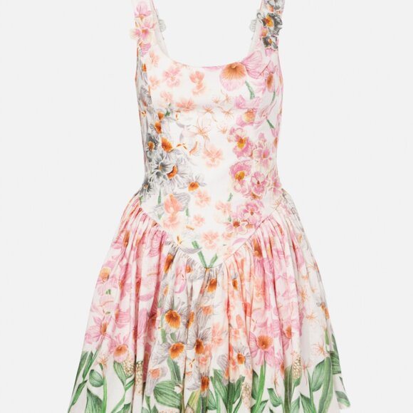 NWT AGUA BY AGUA BENDITA, Pluma Jardinera linen minidress COL XL/ US 10 - Picture 1 of 8